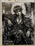 Original Dark Fantasy Ink Illustration – 9×12