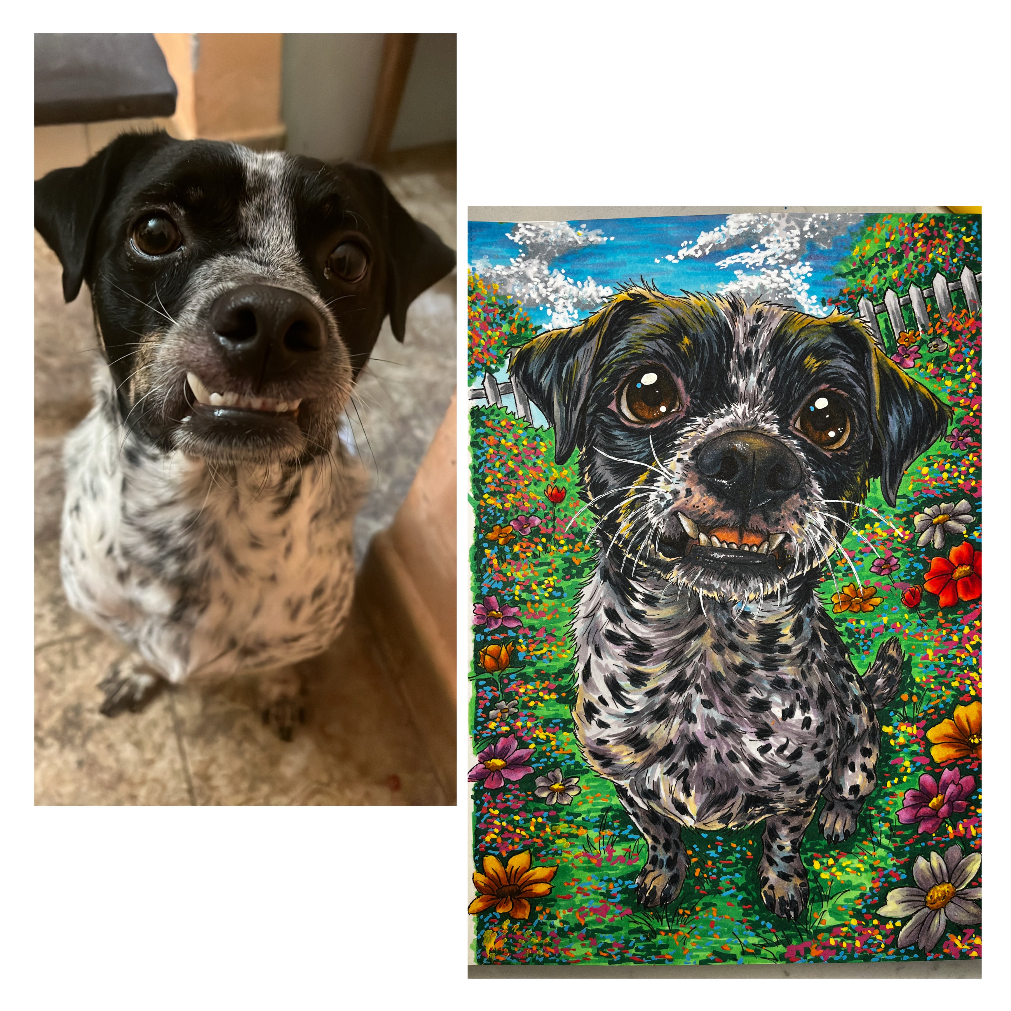Custom Pet Illustration – Alcohol Markers on Premium 200 gsm Paper