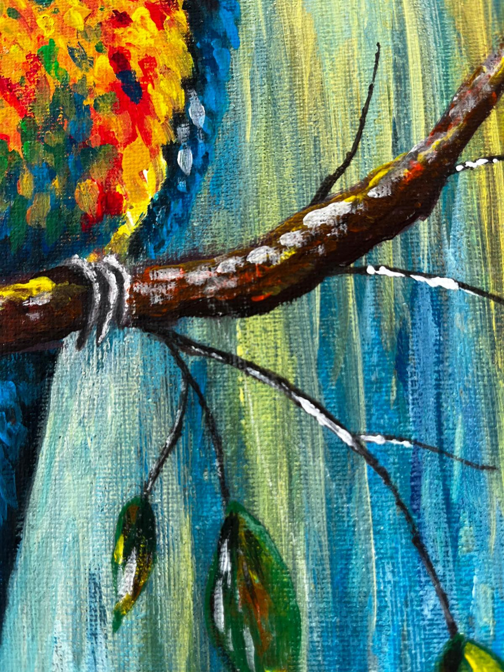 Vibrant Parrot – Original 11×14 Canvas