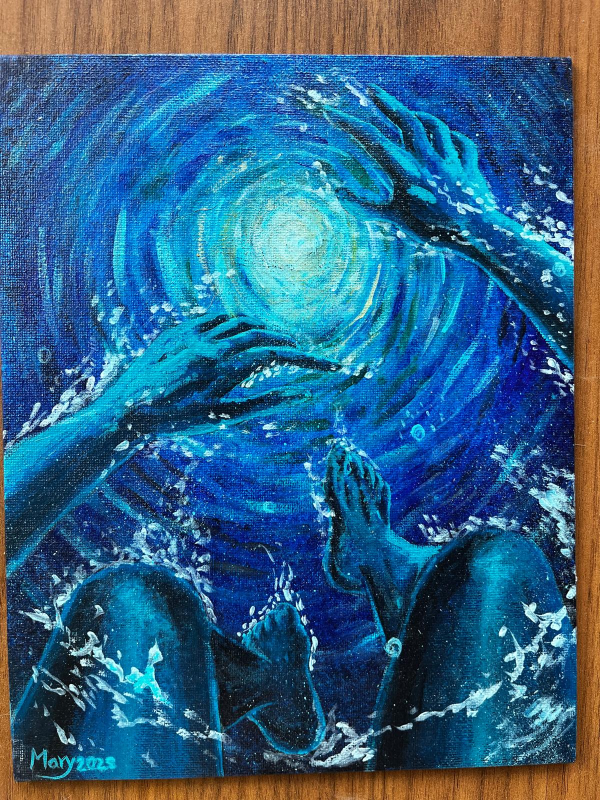 Underwater Light – Original 8×10 Canvas