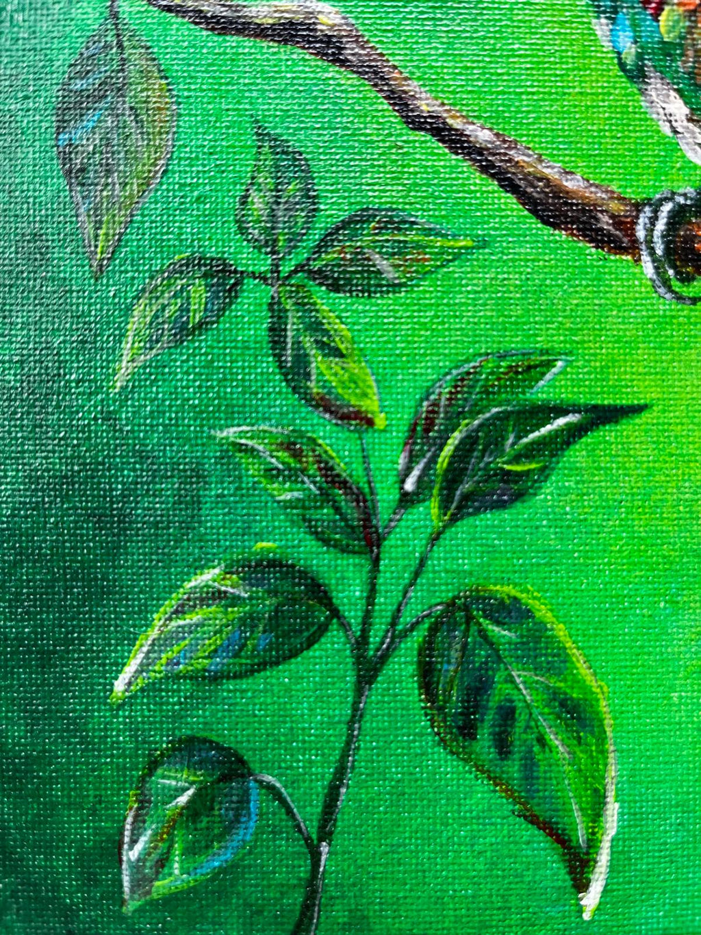 Hummingbird Glow – Original 8×10 Canvas
