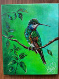 Hummingbird Glow – Original 8×10 Canvas
