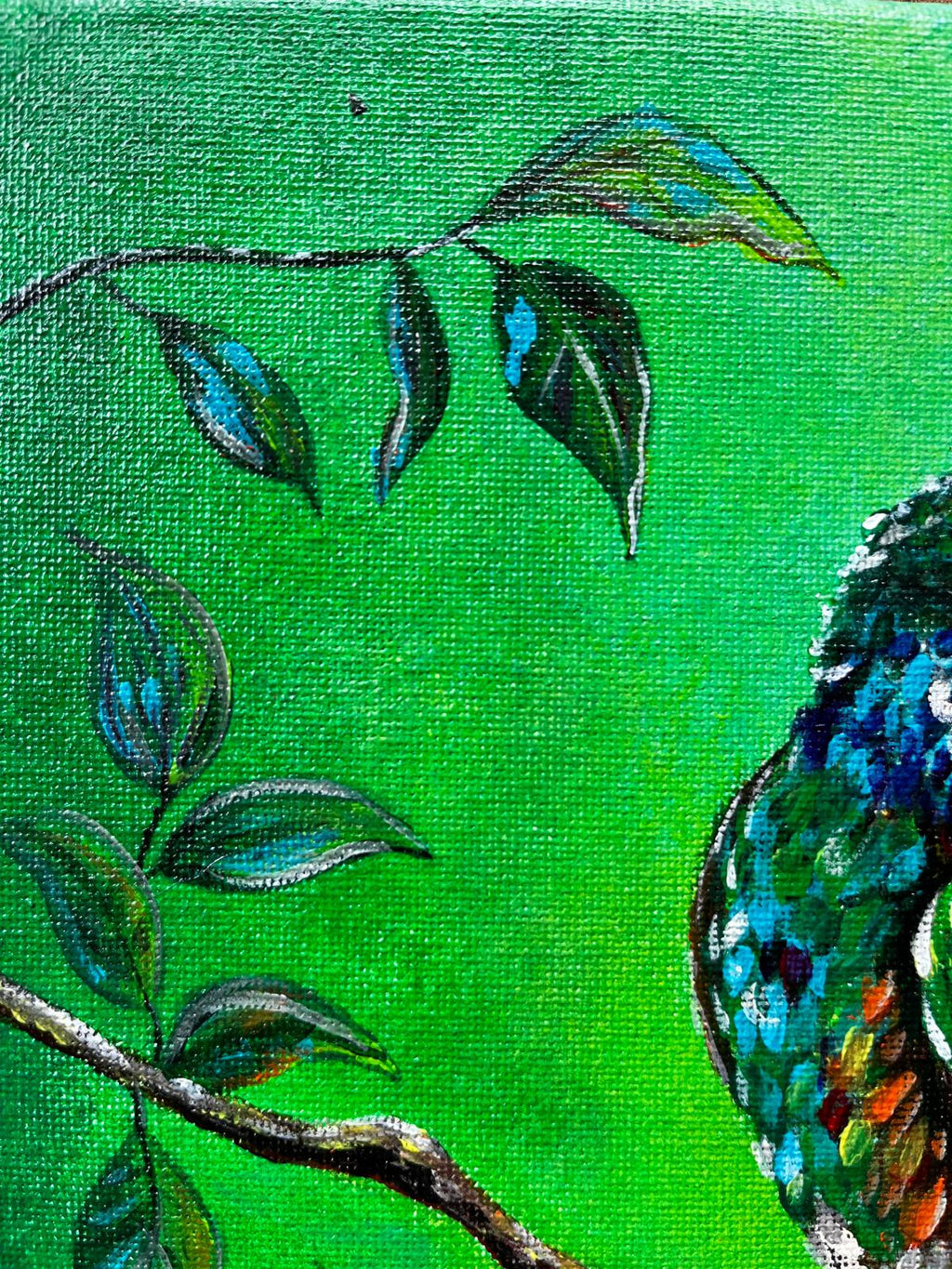 Hummingbird Glow – Original 8×10 Canvas