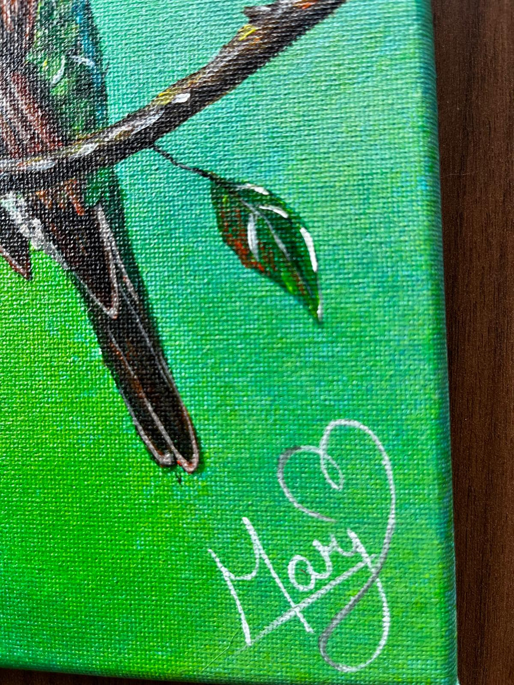 Hummingbird Glow – Original 8×10 Canvas