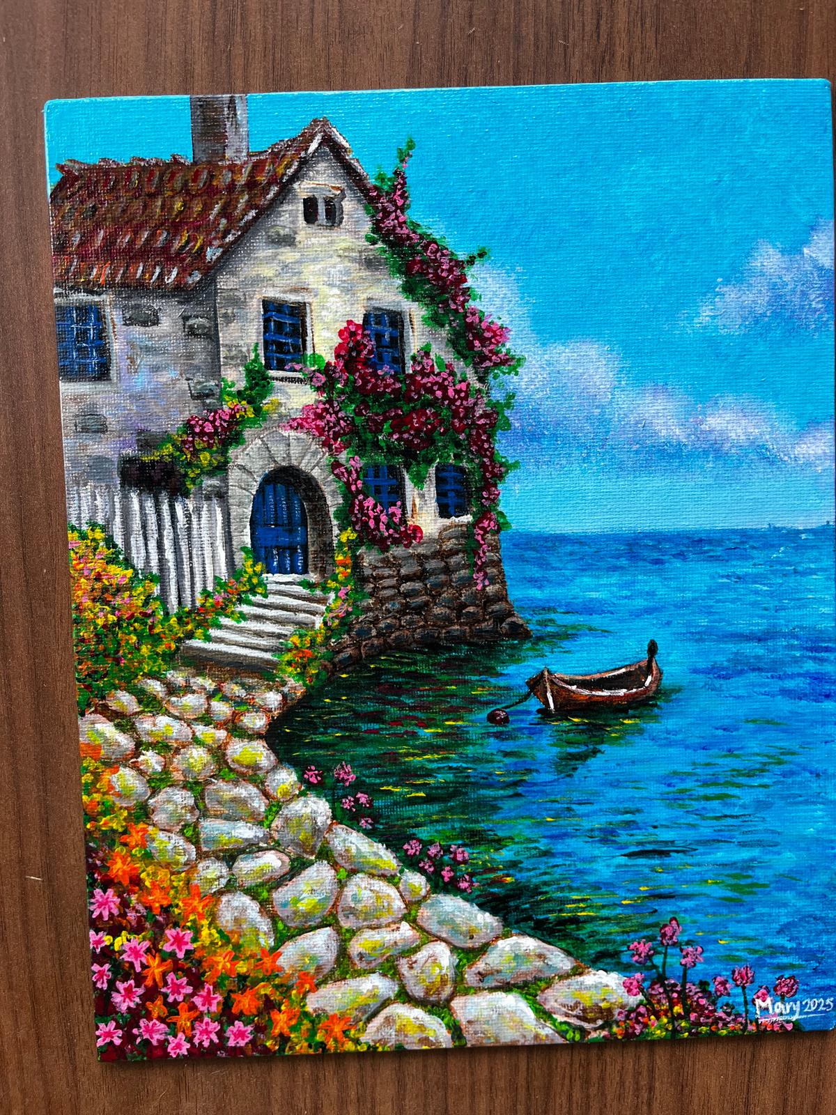 Coastal House – Original 8×10 Canvas